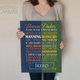 Personalized Denver Broncos/Green Bay Packers House Divided Print Or Canvas. House Divided Broncos. Packers. Housedivided - thumbnail 3