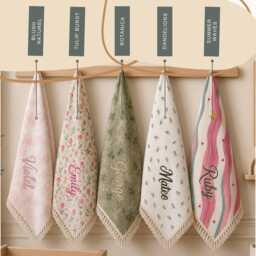 Personalized Baby Blanket, 100% Cotton Embroidered Newborn/Pram Custom Shower Gift, Gift - thumbnail 3