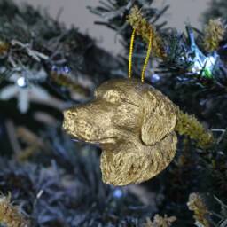 Golden Retriever Dog Head Ornament Handcrafted Tree Decor - thumbnail 1