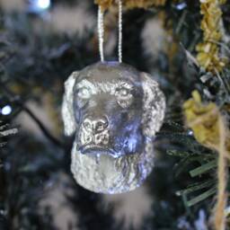 Golden Retriever Dog Head Ornament Handcrafted Tree Decor - thumbnail 3