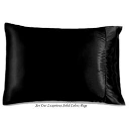 Black Charmeuse Satin Pillowcase, Handmade in Usa, All Sizes - thumbnail 2