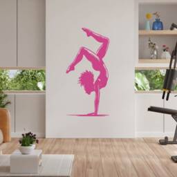 Girl Gymnast Sticker Cheer Wall Decor, Girls Gift, Wall Art Cheerleader Sticker, Gymnastic Gift Ideas, Gymnastics Decor - thumbnail 2