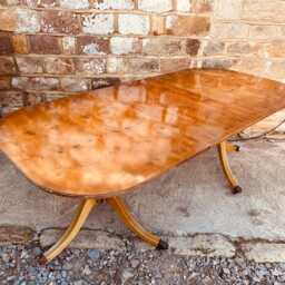 Vintage Twin Pedestal Dining Table - Seats 6-8, English Design - thumbnail 4