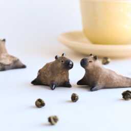 Capybara Tea Pet Picture Jasper Essential Oil Diffuser Figurine - thumbnail 4