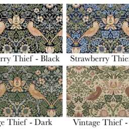 Forest Green William Morris Storage Footstool, Strawberry Thief Ottoman Box With Wooden Legs - thumbnail 4