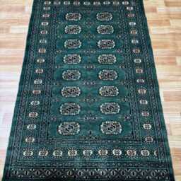 3x5 Emerald Green Bokhara Rug - Washable Kitchen Wool Living Room Hand Knotted Wall Sea - thumbnail 2