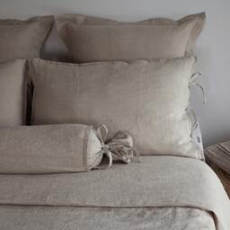 Linen Bolster Cover - Roller Pillow Cover Massage Daybed Bolster Natural Sofa - thumbnail 3