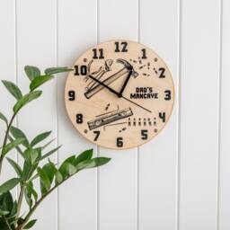 Diy Tools Man Cave Personalised Wooden Clock - Family New Home Gift Illustrated Acrylic Wall - thumbnail 2