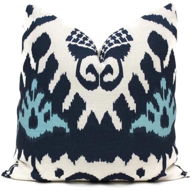 Blue Kazak Quadrille Pillow Cover Geometric Accent - image 1