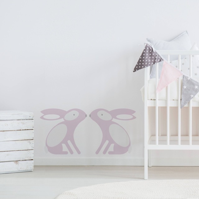 Wall Sticker Bunny - Decal Bunnies Woodland Kids Wall Stickers Home Decor Sticker Nursery - image 1