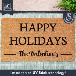 Happy Holidays Doormat - Personalized Christmas New Home Gift Housewarming Gift- Decor Welcome Mat - thumbnail 1