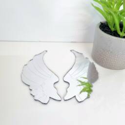 Etched Angel Wings Acrylic Mirror Wall Art - Large Sizes - thumbnail 3