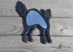 Scared Black Cat Wall Hanging Mirror, Black Cat Lover Gift, Cats Good Luck, Mirror For Home, House Warming Gifts, Furniture