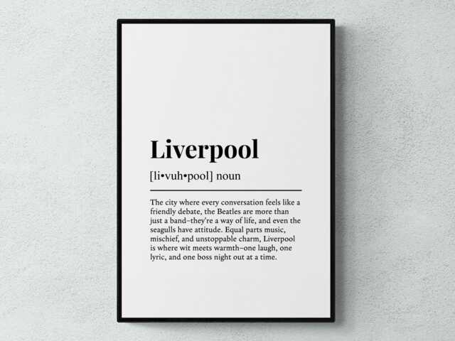 Liverpool Funny Definition Merseyside Gift Wall Art Print - image 1