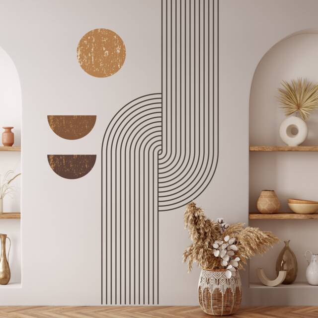 Boho Arch Wall Decal, Modern Shape & Line Art Sticker For Nursery Decor - image 1