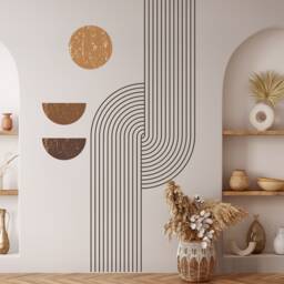 Boho Arch Wall Decal, Modern Shape & Line Art Sticker For Nursery Decor