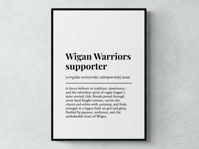 Wigan Warriors Supporter Funny Definition Sport Rugby Gift Wall Art Print - image 1