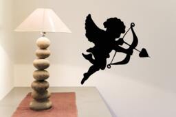 Wall Vinyl Decal Cupid Bow & Arrow Love Romance Couples Romantic Bedroom Modern Art Decor - #2106Dn - thumbnail 1