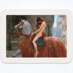 Lady Godiva John Collier Pre Raphaelite Woman White Horse Classic Painting Wooden Framed Art Print - thumbnail 2