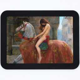 Lady Godiva John Collier Pre Raphaelite Woman White Horse Classic Painting Wooden Framed Art Print - thumbnail 3