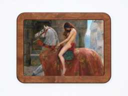 Lady Godiva John Collier Pre Raphaelite Woman White Horse Classic Painting Wooden Framed Art Print - thumbnail 1