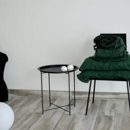 Linen Sheet Set, Linen Sheet Set Of 4 Pcs, 2 Pillowcase & Set, Dark Emerald Bedding - thumbnail 2