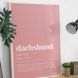 Dachshund Definition Print - Customisable Dog Illustration Wall Art Minimalist Home Office Decor - thumbnail 3