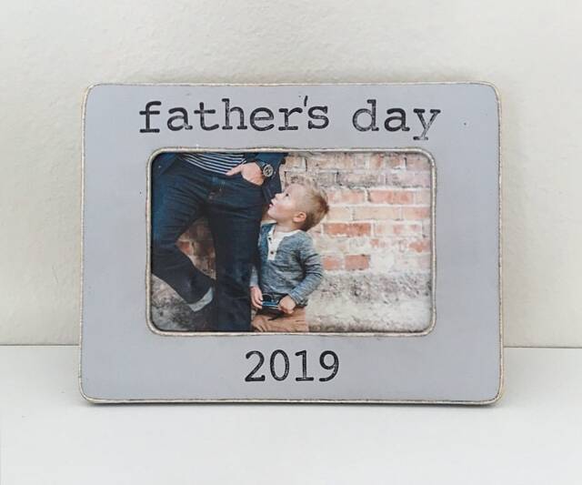 Personalized Father's Day Picture Frame Gift From Son - Vintage Gray - image 1
