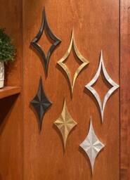 Mid Century Modern Eames Style Starbursts - 3D Printed Gold/Silver Painted Or Black Unpainted ~ Wall Art/Decor - thumbnail 1