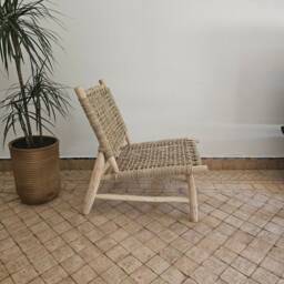 Moroccan Armchair With Palm Leaf Cord - thumbnail 2