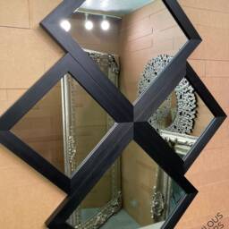 Black Diamond Mirror Contemporary Modern Wall 115cm X 86cm New - thumbnail 2