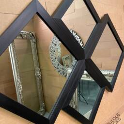 Black Diamond Mirror Contemporary Modern Wall 115cm X 86cm New - thumbnail 3