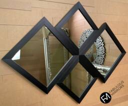 Black Diamond Mirror Contemporary Modern Wall 115cm X 86cm New - thumbnail 1