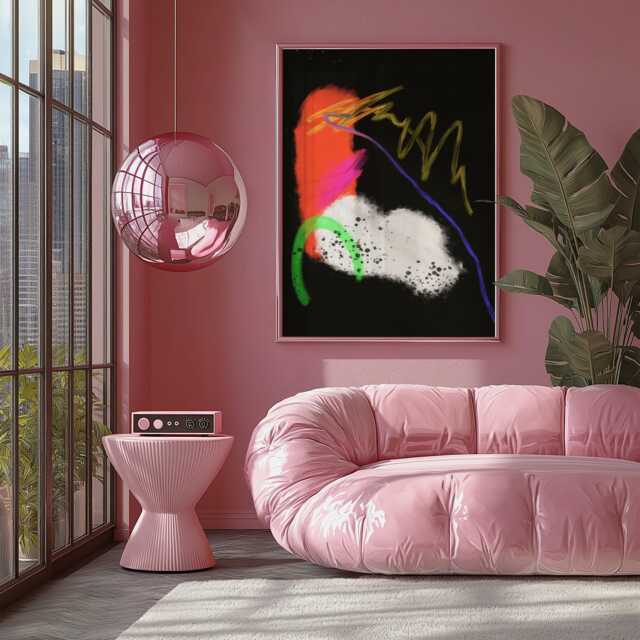 1980's Retro Style Abstract Digital Download - Modern Art Print Unique Wall Decor & Home Artwork - image 1