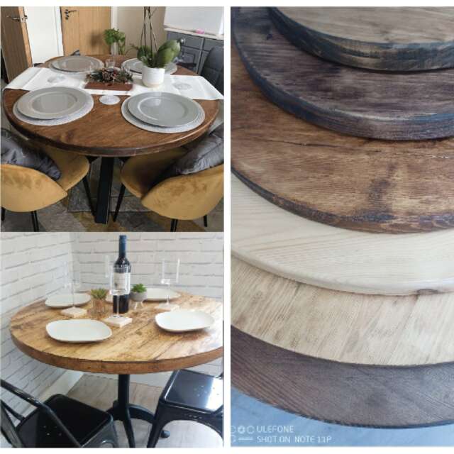 Round Table Tops/ Any Size & Colour/ Top/ Circle Table Top/ Round Dining Top Only/ Reclaimed Wood - image 1