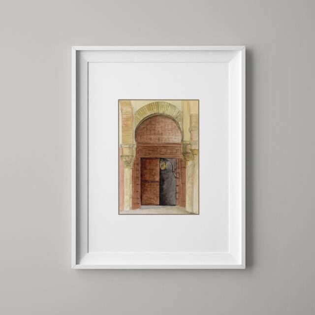 Tunisian Door Watercolor Print - Signed A4 Wall Art - image 1