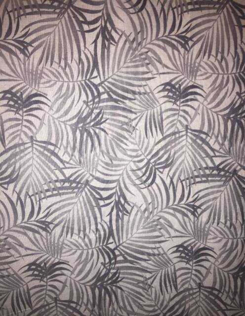 Grey Scale Fern Leaves Lampshade - Subtle Tropical Holiday Feel Vacation Home Sophisticated Island Beach Seaside Style Lamp - image 1