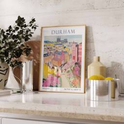 Durham Travel Print, Poster, United Kingdom Wall Art, Gift, British Decor, Cathedral Print - thumbnail 2