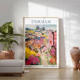 Durham Travel Print, Poster, United Kingdom Wall Art, Gift, British Decor, Cathedral Print - thumbnail 3
