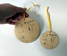 Nasa Voyager Golden Record Christmas Tree Ornament, Metallic Gold, Laser Engraved Decoration. Celebrate The Missions This Christmas