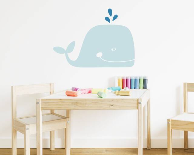 Whale Wall Decal - Nursery Decal, Vinyl Beach Nautical Decor - image 1