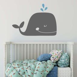 Whale Wall Decal - Nursery Decal, Vinyl Beach Nautical Decor - thumbnail 3