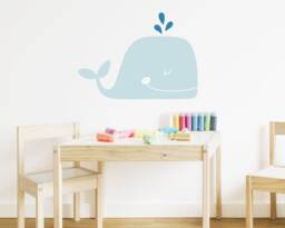 Whale Wall Decal - Nursery Decal, Vinyl Beach Nautical Decor - thumbnail 1