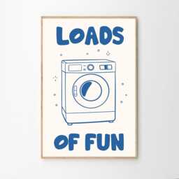 Loads Of Fun Art Canvas Poster, Laundry Room Wall Art, Funny Aesthetic Decor, Retro Home Printed Gift - thumbnail 2