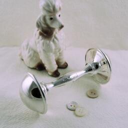 Personalised Silver Plated Rattle, Engraved Christening Gift, New Baby Traditional Keepsake, Rattle - thumbnail 4