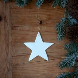 Christmas Hanging Porcelain Star Decorations - thumbnail 2