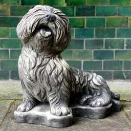 Stone Yorkie Sculpture Concrete Westie Dog Figurine Garden Statue Outdoor Terrier Ornament Memorial Decoration Lover Gift - thumbnail 3