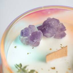 Violet Flame Crystal Candle Amethyst Energy Healing Best Friend Candle Shadow Work Manifestation Love Spell Spiritual - thumbnail 3