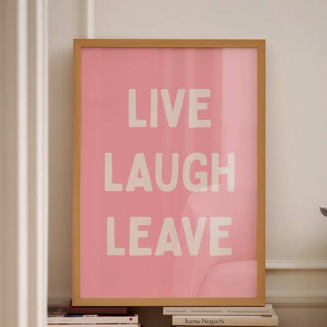 Live, Laugh, Leave, Unframed Card Art Print, Funny Quote Hallway Wall Decor - image 1