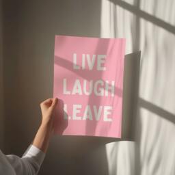 Live, Laugh, Leave, Unframed Card Art Print, Funny Quote Hallway Wall Decor - thumbnail 3